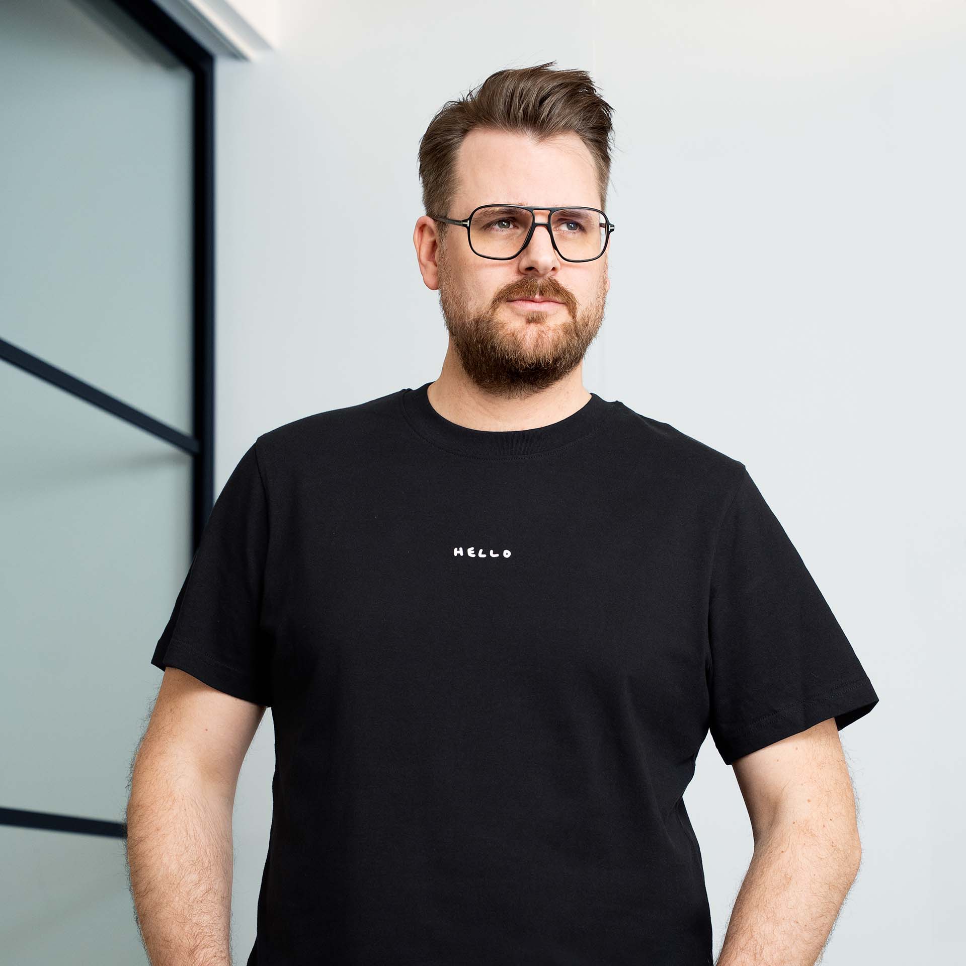 Hello T-Shirt Schwarz
